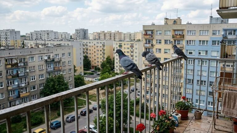 Ptaki na balkonie